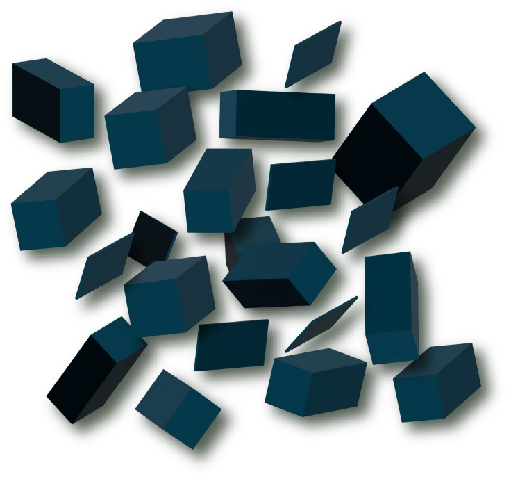 Cubos 3D dispersos